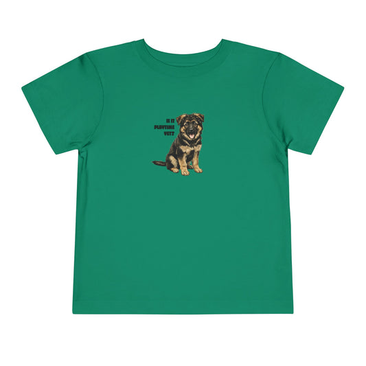 Is It Playtime Yet - German Shepherd Puppy - 100% Cotton Kids Tee