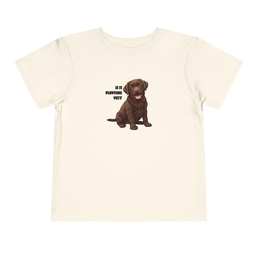 Is It Playtime Yet - Chocolate Lab Puppy - 100% Cotton Kids Tee
